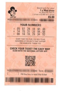 billet de loterie au Royaume-Uni